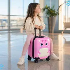 GENERICO - Maleta Ruedas Niños Carry On Infantil Rígida Diseño Gatito