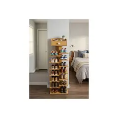 GENERICO - Zapatero Organizador Estante Zapatos 14 Pcs Hall Armario Cafe