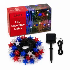 GENERICO - Guirnalda Luz Solar Fiestas Patrias Decoracion 20mt