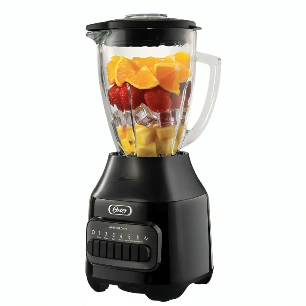 OSTER - Licuadora 6 velocidades más Pulso Vaso de Vidrio 1500 ml 800 W Gris BLSTPEG-GPB Oster®