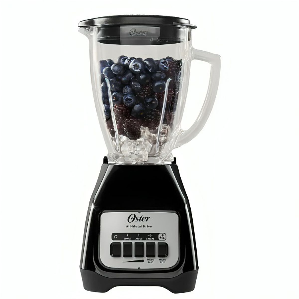 OSTER - Licuadora Oster®  2 Velocidades + pulso, vaso de vidrio 1500 ml, 800 W, Negro BLSTKAG-BP