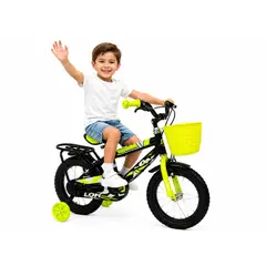 GENERAL - Bicicleta Infantil Aro 12 con Canasta y Ruedas de Apoyo