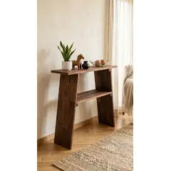 GENERICO - Mesa Arrimo recibidor Auxiliar de Madera Natural 80X80X24cm mod Mochito Mini marca GUMON