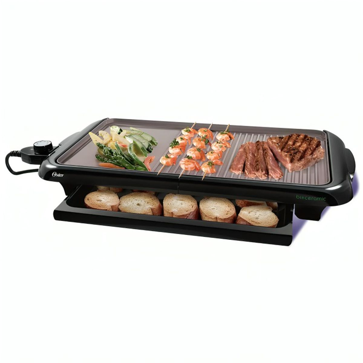 OSTER - Parrilla Eléctrica Oster®  Bioceramic Ckstgr5085052 Negro