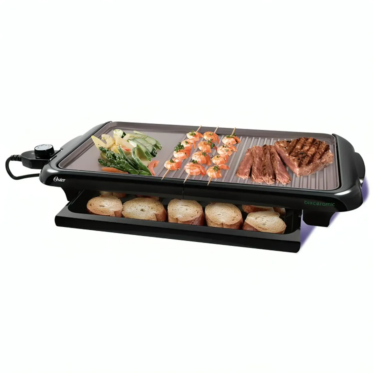OSTER - Parrilla Eléctrica Oster®  Bioceramic Ckstgr5085052 Negro