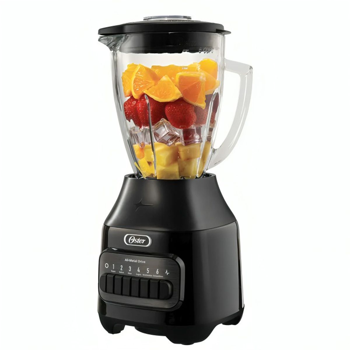 OSTER - Licuadora 6 velocidades más Pulso Vaso de Vidrio 1500 ml 800 W Gris BLSTPEG-GPB Oster®