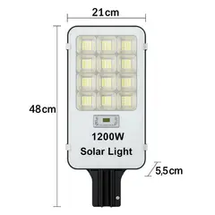 GENER - Foco Solar Led Exterior 1200w tipo poste + Soporte Potente Iluminación