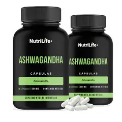 EMETRES - Pack 2 Ashwagandha 500mg Nutrilife+ Adaptogeno 120 Caps