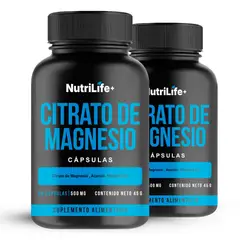 EMETRES - Pack 2 Citrato Magnesio Capsulas Nutrilife+ 500mg Citrato De Magnesio Puro