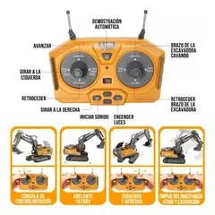 GENERICO - Juguete De Excavadora Rc 120 Excavadora Con Led Y Sonido Color Amarillo