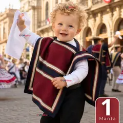 UTILISIMO - Poncho Manta Huaso Niño Baile Cueca Fiestas Patrias