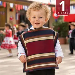 UTILISIMO - Poncho Manta Huaso Niño Baile Cueca Fiestas Patrias