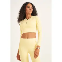 COLCCI - Blusa Cropped Manga Longa con Cierre SPORT HARMONY