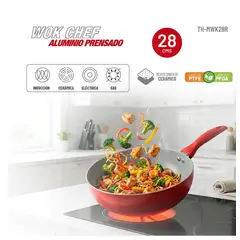 THOMAS - Wok 28cm Aluminio rojo