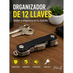 MOVI - Organizador Compacto para 12 Llaves de Aluminio