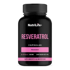 EMETRES - Resveratrol Premium 60 Caps Nutrilife+ Antioxidante Antienvejecimiento Sin Sabor