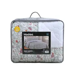MASHINI - Plumon Quilt Sherpa Citron Estampado 1.5 Plazas 180x240