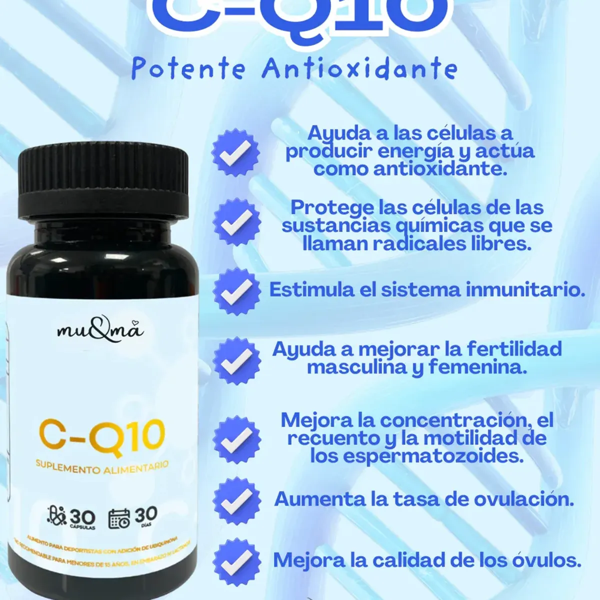 MUYMA - ANTIOXIDANTE Coenzima Q10 Con Lecitina De Girasol En Cápsulas MUYMÁ