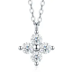 MASSE GIOIELLI - COLLAR CRUZ PLATA Y MOISSANITAS