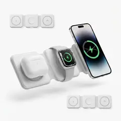 GENERICO - Cargador Magnetico 3 en 1 teléfono, reloj y audifonos