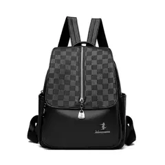 GENERICO - Mochila Juvenil Ecocuero Suave Impermeable De Gran Capacidad
