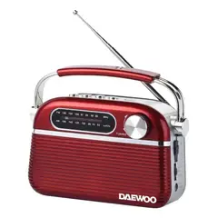 DAEWOO - Radio Portátil Recargable Bt 2banda Amfm Usb Rojo Di-rh221rd