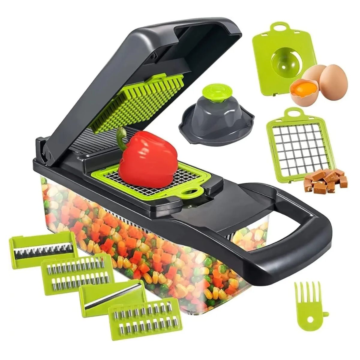 GENERICO - Cortador Picador De Vegetales Set 14pcs Picatodo Mandolina