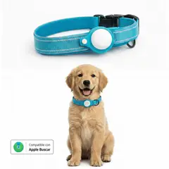 GENERICO - Collar de Perro con Localizador GPS compatible con Apple Azul L