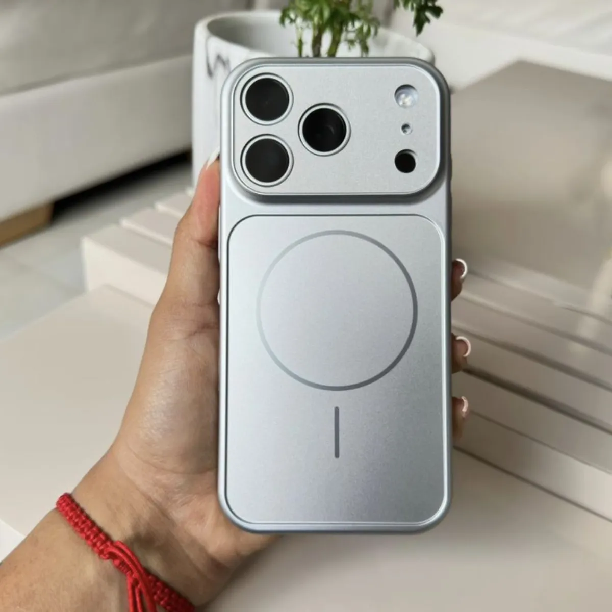 GENERICO - Carcasa Magnética compatible con MagSafe beat,s iPhone 17 pro gris calizo