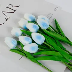 ANENG - Ramos De 20 Tulipanes Artificiales Flor Decoración Azul