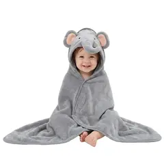 BABYMINE - Toalla Para Bebé Con Capucha Elefante Gris -