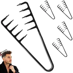 KUANGYE - ×5 Peine Texturizador Voluminizador Dientes Anchos Barberos