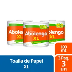 ABOLENGO - 3 Paquetes Toalla de Papel XL 1 un 100 mt