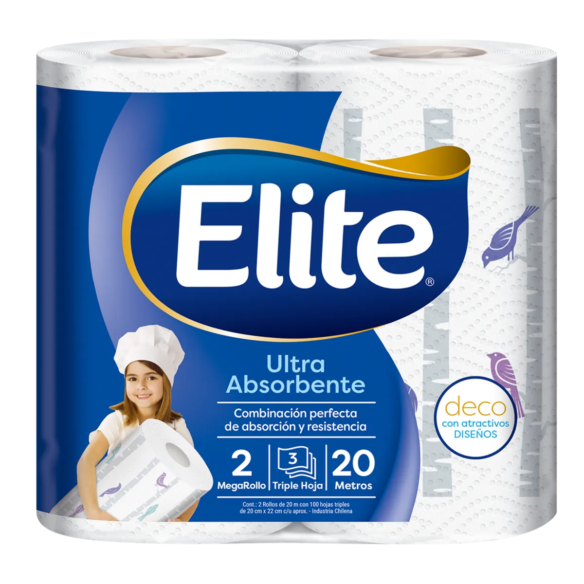 ELITE - Toalla de Papel Elite Deco Maxi Rollo 2 un 20 mt