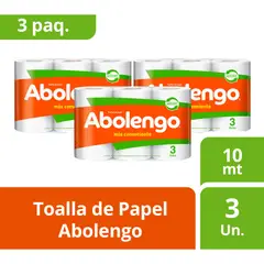 ABOLENGO - 3 Paquetes Toalla de Papel 3 un 10 mt