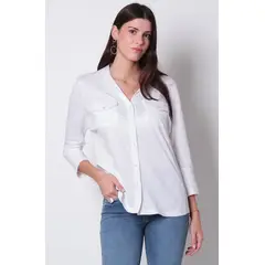 WADOS - BLUSA MANGA 34 ABOTONADA EN DELANTERO CON RIB EN COSTADO