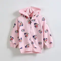 DISNEY - Polerón Abierto Niña Minnie Full Print Rosado