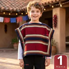UTILISIMO - Poncho Manta Huaso Niño Juvenil Baile Cueca Fiestas Patrias