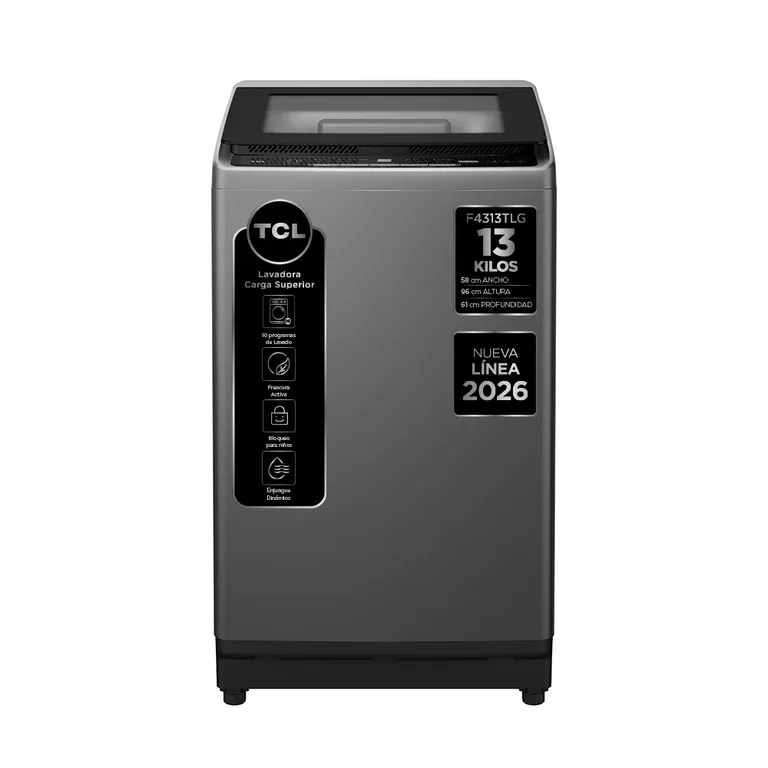 TCL Lavadora Carga Superior 13Kg  Titanio F4313TLG