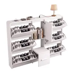 GLOBAL LATIN GROUP - Zapatero Organizador Doble con Banqueta y Enchufe 160cm