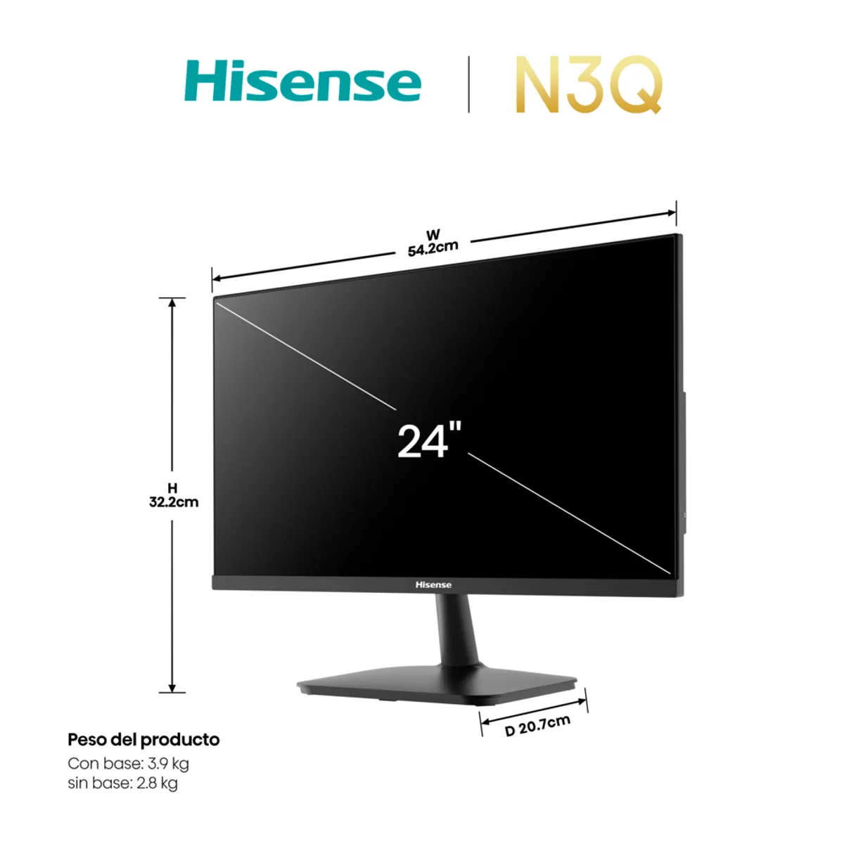 HISENSE - Monitor Hisense 24“ FHD1920x1080 144Hz 24N3Q