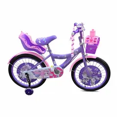 GENERICO - Bicicleta Aro 16 Infantil Con Ruedas De Aprendizaje Morada