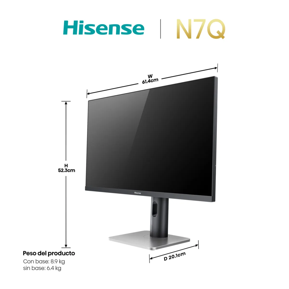 HISENSE - Monitor Hisense 27” UHD3840x2160 60Hz 27N7Q