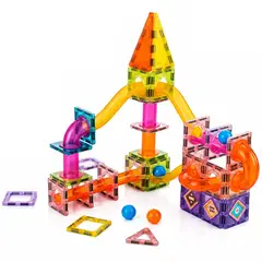 GENERICO - Juego De Bloques Magnéticos Con Pista Niños 73 Piezas