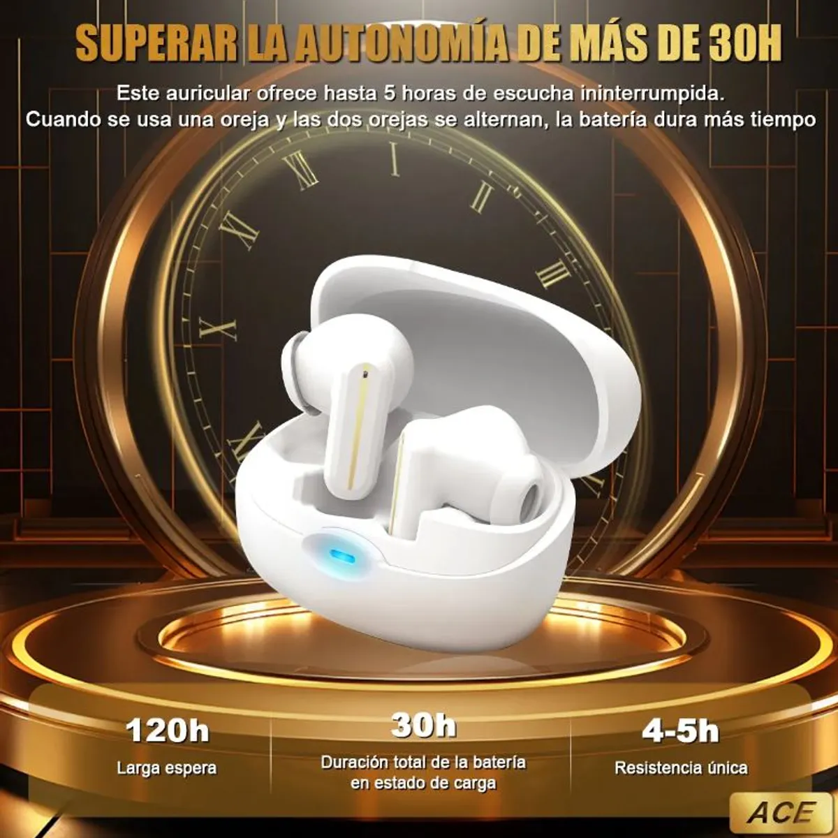 ACE - Audifonos Inalámbricos Bluetooth In-ear Ace Con Luz Led