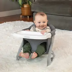 INFANTINO - Silla Comer Portátil 3 en 1 The Ultimate Travel Booster Gris