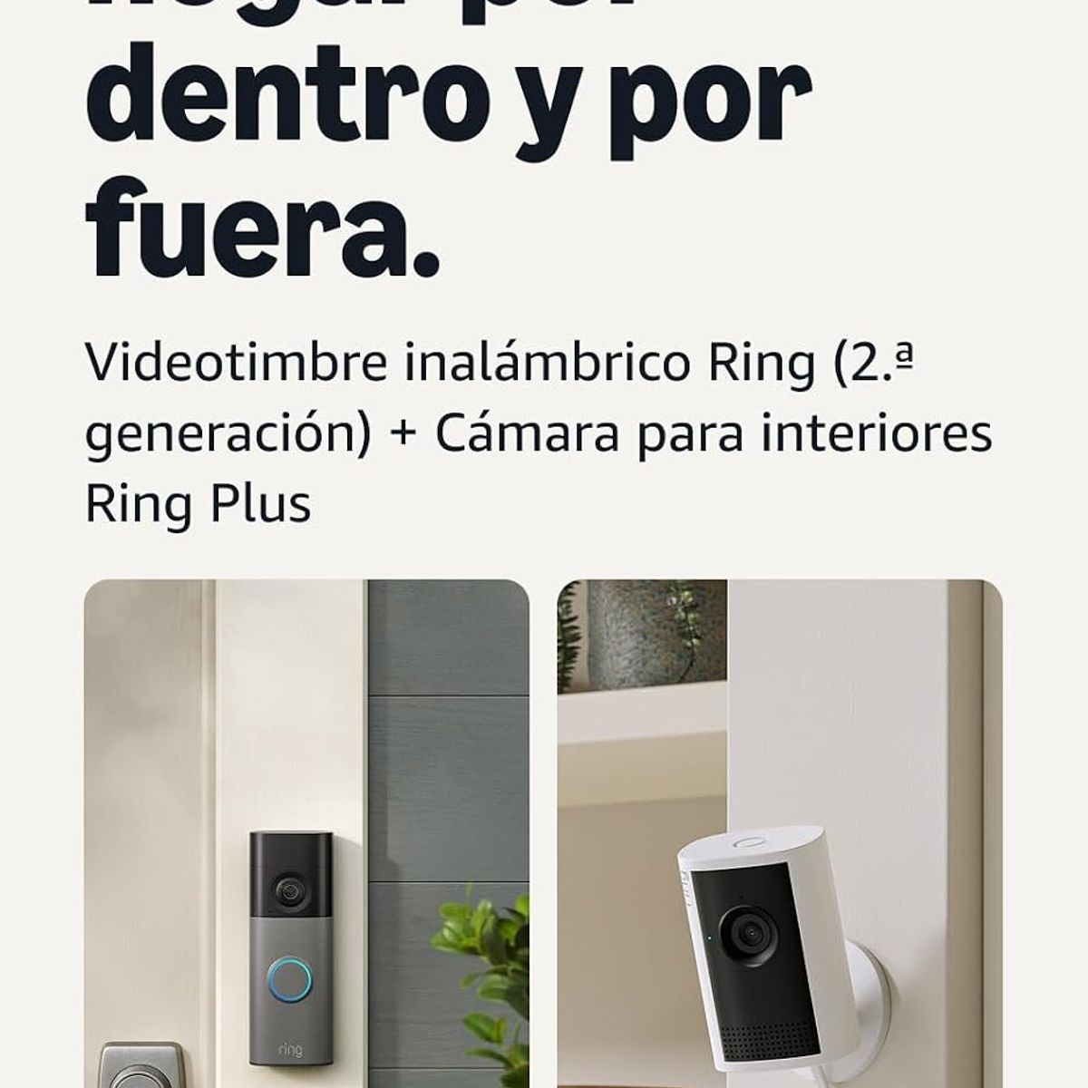 RING - Camara Ring Battery Doorbell Indoor Cam Plus