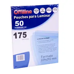 OFFILINE - Láminas para Termolaminar Tamaño Carta 175 Micrones 50 Unidades Transparente