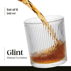 GLINT - Set 6 Vasos Vintage Vidrio Transparentes 340 ml 6 un