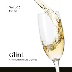 GLINT - Set 6 Copas de Champaña Vidrio Transparentes 180ml 6un